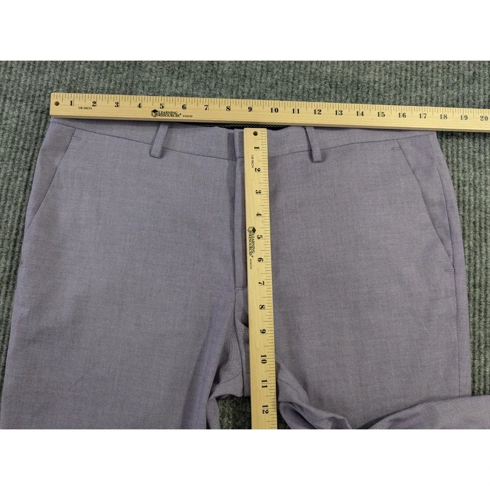 Express Performance Dress Pants Mens 33x30 Purple Extra Stretch Slim Flat Front